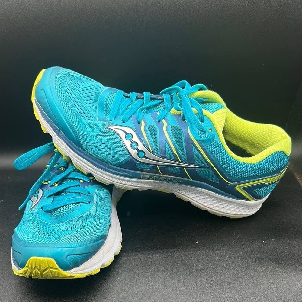 Saucony Women's Omni 16 Running Shoe Teal/Citron size 10